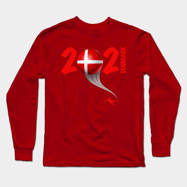 Denmark Euro Soccer 2021 Long Sleeve T-Shirt by DesignOfNations